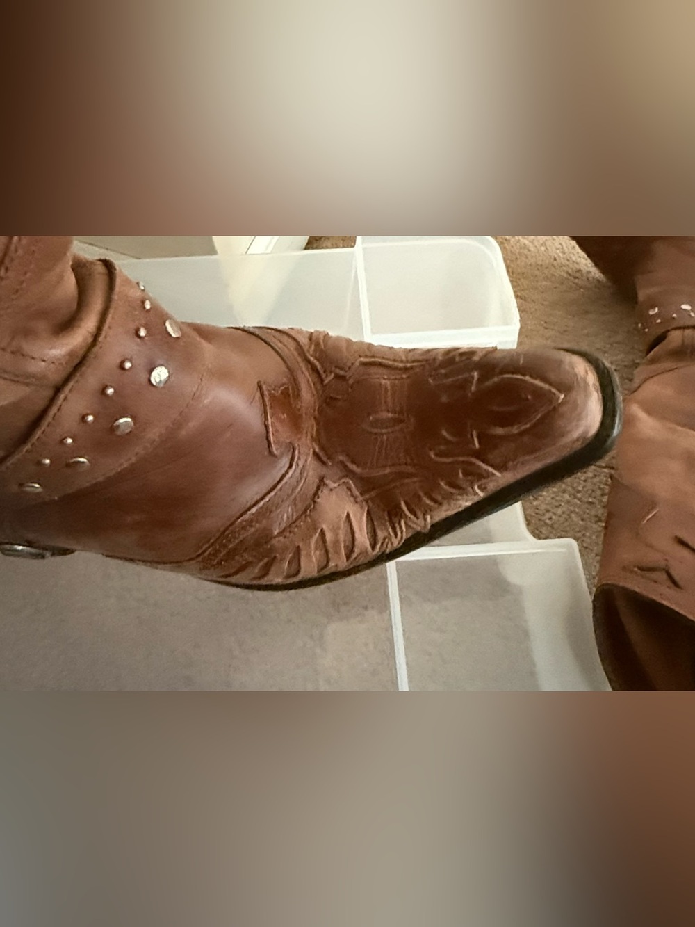 MIA Brown Leather Western Cowboy Boots - Picture 2 of 8